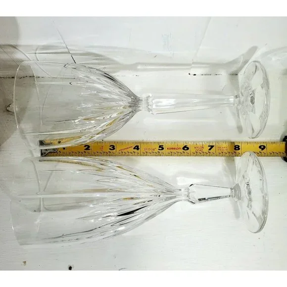 Pair Mikasa Icicles Water Goblet & Ice Tea Glass mixed set - Picture 8 of 8